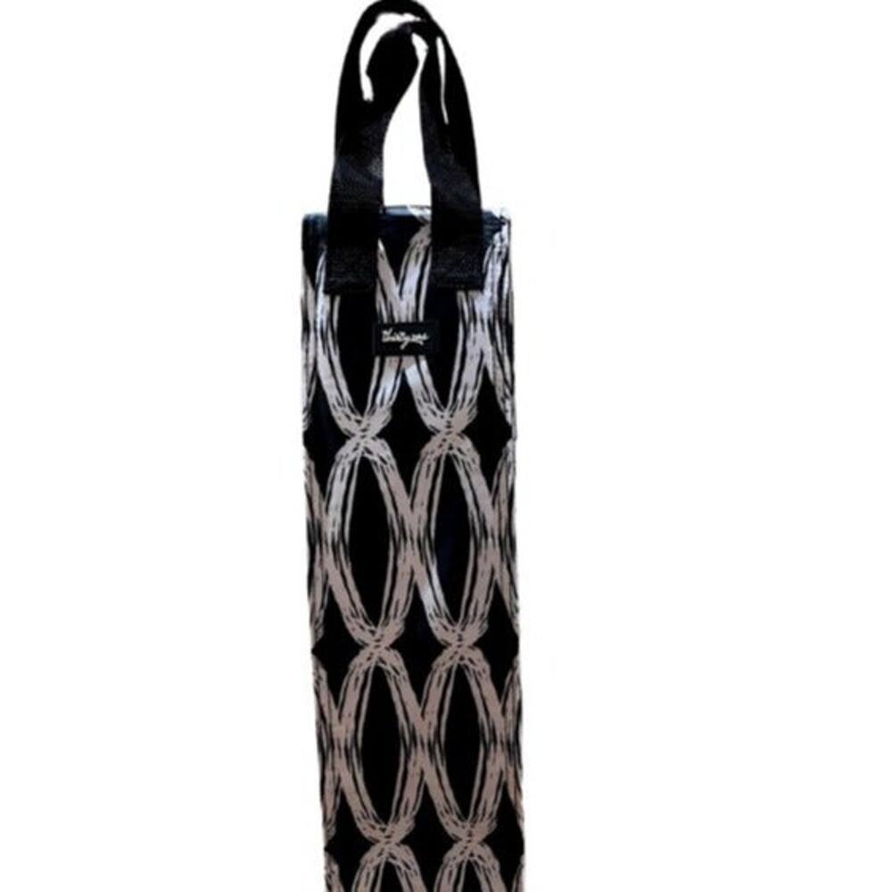 Thirty-One Black/White Insulated Wine Beverage Holder Gift Bag